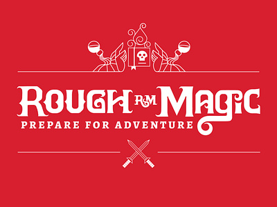 Rough Magic logo lockup branding design dnd dragons dungeons dungeons and dragons game gaming geek identity illustration logo nerd retro typography vector
