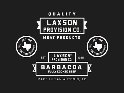 Laxson Provision Co. branding cowboy design identity logo meat retro rural rustic southern texas typography vector vintage