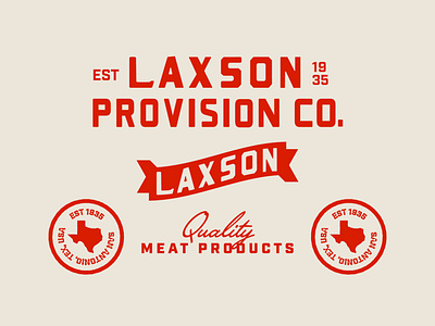 Laxson Provision Co. branding butcher cowboy design identity logo meat retro rustic southern texa typography vector vintage