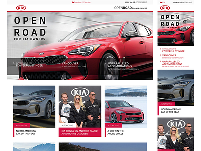Kia E-Magazine Homepage Design ui design ux design web design