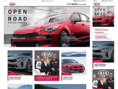 Kia E-Magazine Homepage Design