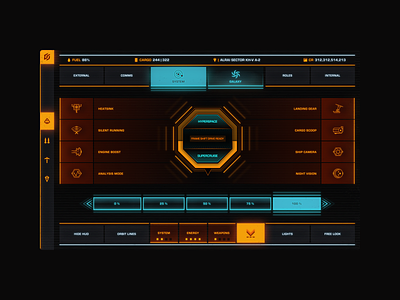 Out of context interfaces for GG design design system elite dangerous figma ui