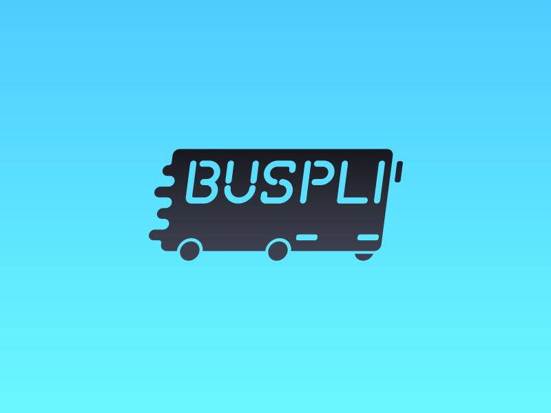Buspli cyan blue vrumvrum tootoot beepbeep brmbrm vehicle bus logo