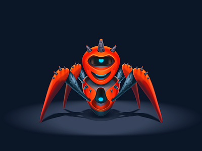 Spider Bot design icon illustration practice red robot spider man spiderbot vagina vector