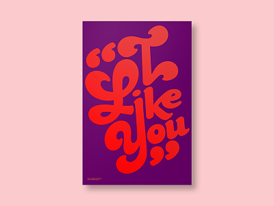 Simply "I Like You" poster typography
