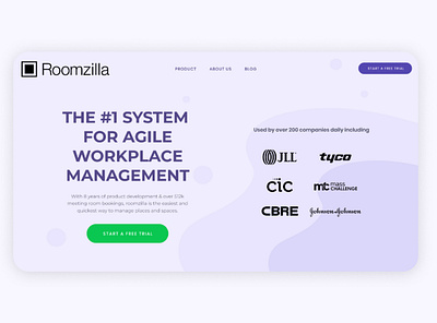 Roomzilla Landing page design graphic design international landing modern page reservation shot simple ui ux website