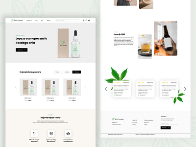 CBD online shop 🌿 – home page cbd design e commerce figma graphic design international landing main page modern oil online page shop simple ui ux web