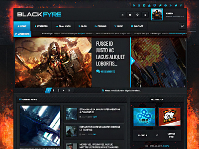Blackfyre - Create Your Own Gaming Community community game gaming gaming website website wordpress wordpress theme