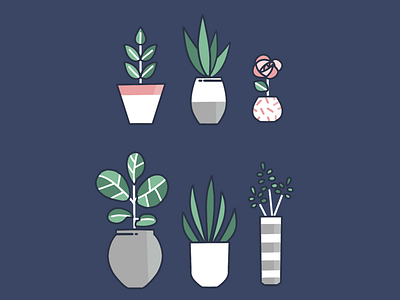 Plants design geometric illustration minimalism patterns plants shapes vectors