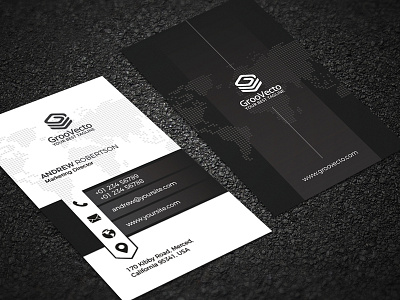 Clean corporate business card branding business card clean professional simple vector vertical
