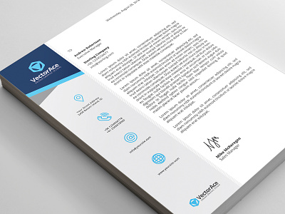 Blue Corporate Letterhead blue corporate letterhead professional simple vector
