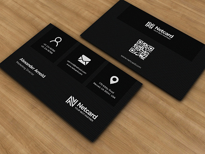 Black business card template abstract black black white branding business card clean corporate design print ready professional simple vector