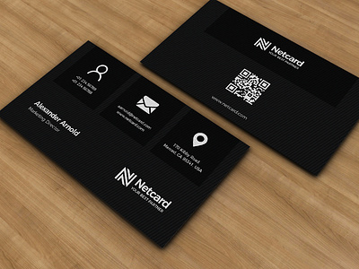 Black business card template