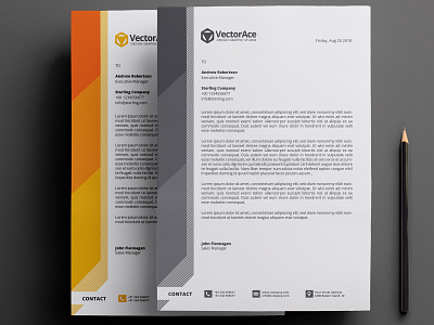 Corporate Letterhead a4 size abstract black blue branding clean corporate design green letterhead orange print ready professional red vector white