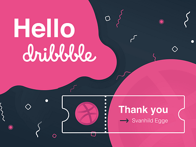 Hello dribble celebrate confetti dribble hello dribble illustrator invite thankyou