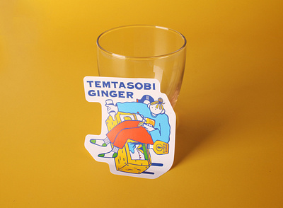 temtasobi ginger custom shape art sticker branding customstickers design sticker