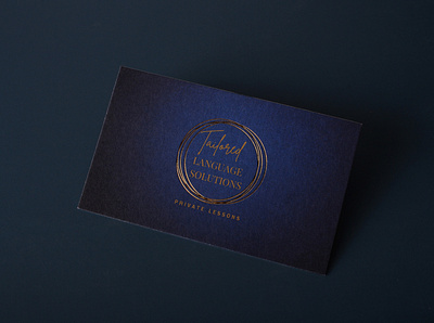 Tailored Language Solutions Custom Foil Stamp Business Card branding businesscard design