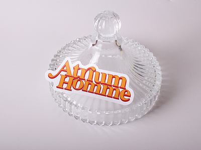 atrium homme custom shape sticker UK branding customstickers design sticker
