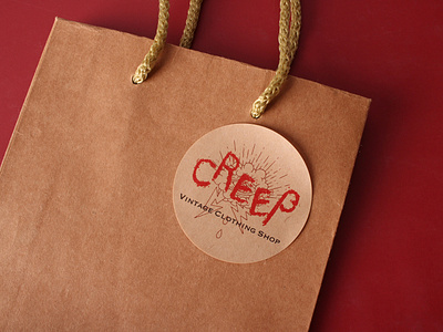 creep vitage clothing shop custom kraft stickers