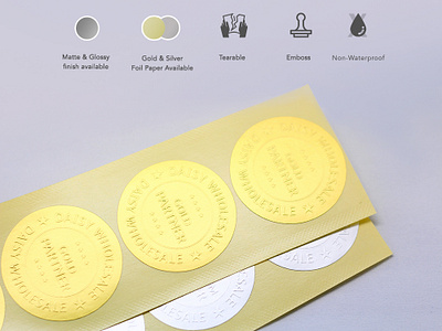 Embossed Stickers branding design sticker