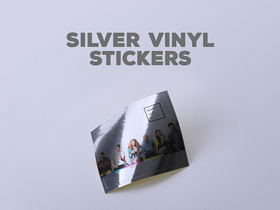 Silver Vinyl Stickers branding design sticker