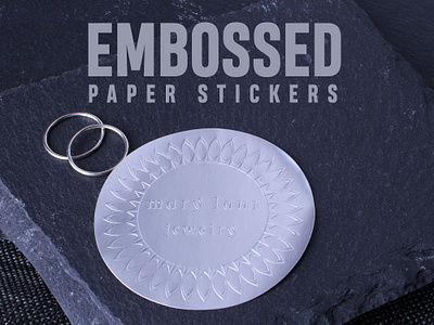 Embossed Paper Stickers branding design sticker