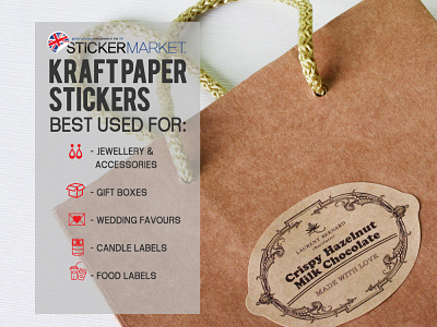 Kraft Paper Stickers branding design sticker
