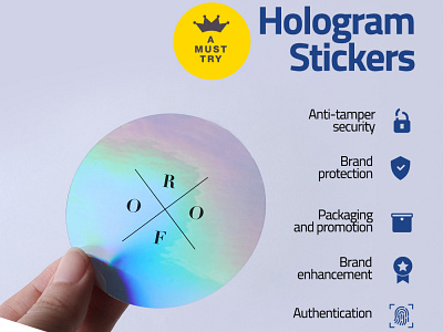 Hologram Stickers branding design sticker