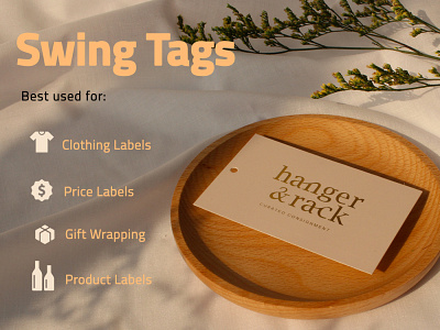 Swing Tags branding design sticker