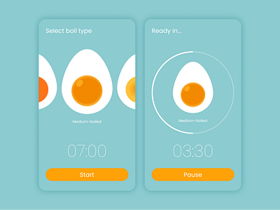 Daily UI :: 014 - CountdownTimer app countdown countdown timer dailyui design egg egg timer mobile timer ui
