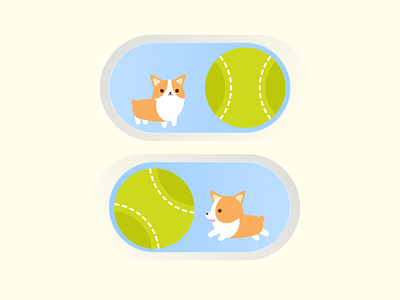 Daily UI :: 015 - On/Off Switch button corgi dailyui design dog graphic on off switch switch ui