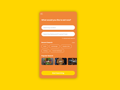 Daily UI :: 022 - Search app dailyui design mobile restaurant app seach ui