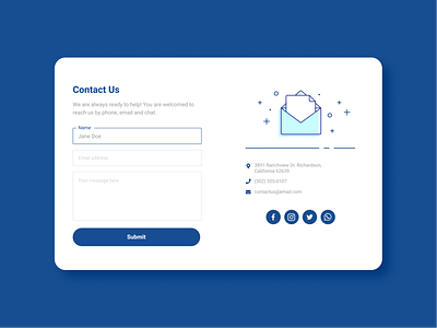 Daily UI:: 028 - ContactUs