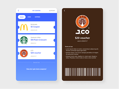 Daily UI:: 061 - Redeem Coupon app dailyui design mobile redeem coupon ui