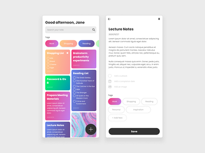 Daily UI:: 065 - Notes Widget app dailyui design mobile notes notes app notes widget ui