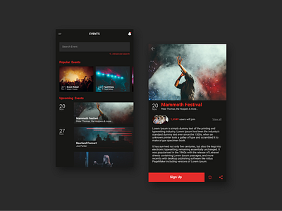 Daily UI:: 070 - Event Listing app dailyui design event mobile ui