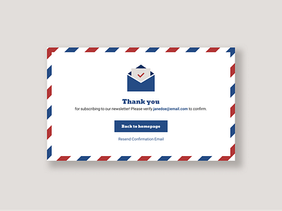 Daily UI:: 077 - Thank You dailyui design newsletter subscription thank you ui