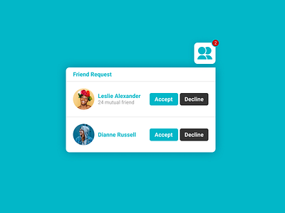 Daily UI:: 078 - Pending Invitation dailyui design dropdown pending invitation request ui web