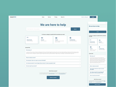 Daily UI:: 092 - FAQ dailyui design faq mobile ui web