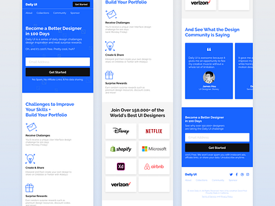 Daily UI:: 100 - Redesign Daily UI Landing Page