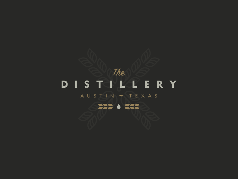 The Distillery alcohol bar distillery drinks grain identity logo modern typography wheat