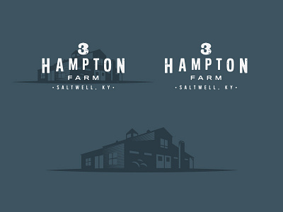 3 Hampton Farm Final barn etching farm house illustration logo realistic type typography