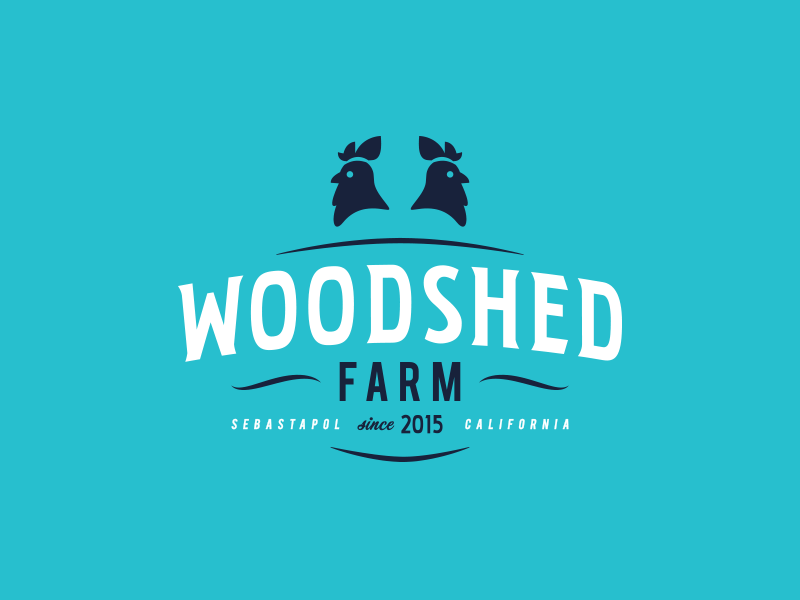 Woodshed Farm logo simple typography custom farm