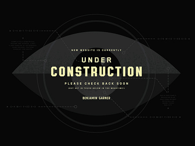 Under Construction blueprint construction eye identity illustration landing page typography website