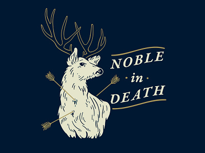 Noble in Death antlers arrows death deer drawing noble typography