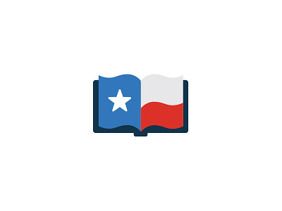 Texas Reads book flag icon logo reading texas