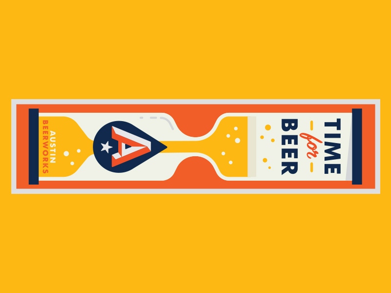 Time for Beer illustration mat bar brewery bubble beer hourglass time