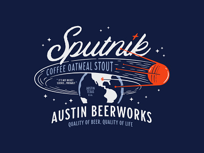 Sputnik beer brewery earth illustration space sputnik type typography