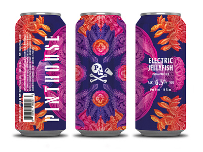 Electric Jellyfish beer can design electric illustration jellyfish kaleidoscope packaging