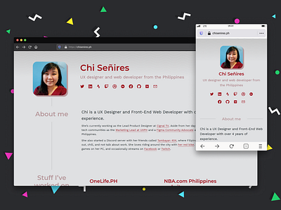 chisenires.ph | personal website redesign for 2021! design figma personal website portfolio responsive website website